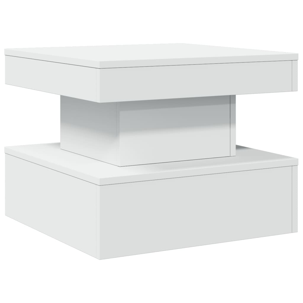 Salongbord Med Led-Lys Hvit 50X50X40 Cm