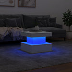 Salongbord Med Led-Lys Hvit 50X50X40 Cm