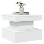 Salongbord Med Led-Lys Hvit 50X50X40 Cm
