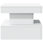 Salongbord Med Led-Lys Hvit 50X50X40 Cm