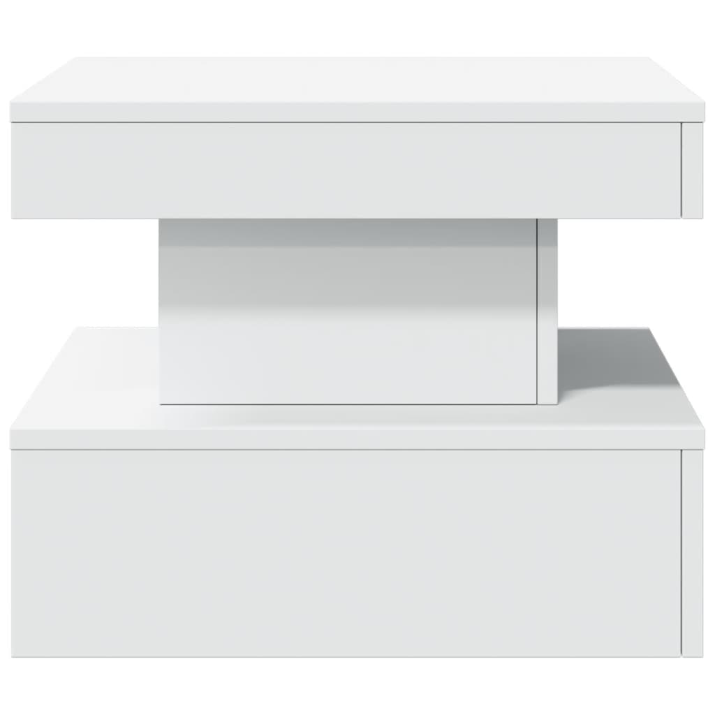 Salongbord Med Led-Lys Hvit 50X50X40 Cm