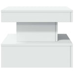 Salongbord Med Led-Lys Hvit 50X50X40 Cm