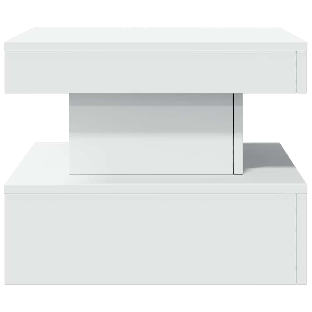 Salongbord Med Led-Lys Hvit 50X50X40 Cm