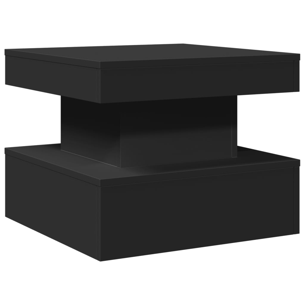 Salongbord Med Led-Lys Svart 50X50X40 Cm