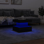 Salongbord Med Led-Lys Svart 50X50X40 Cm