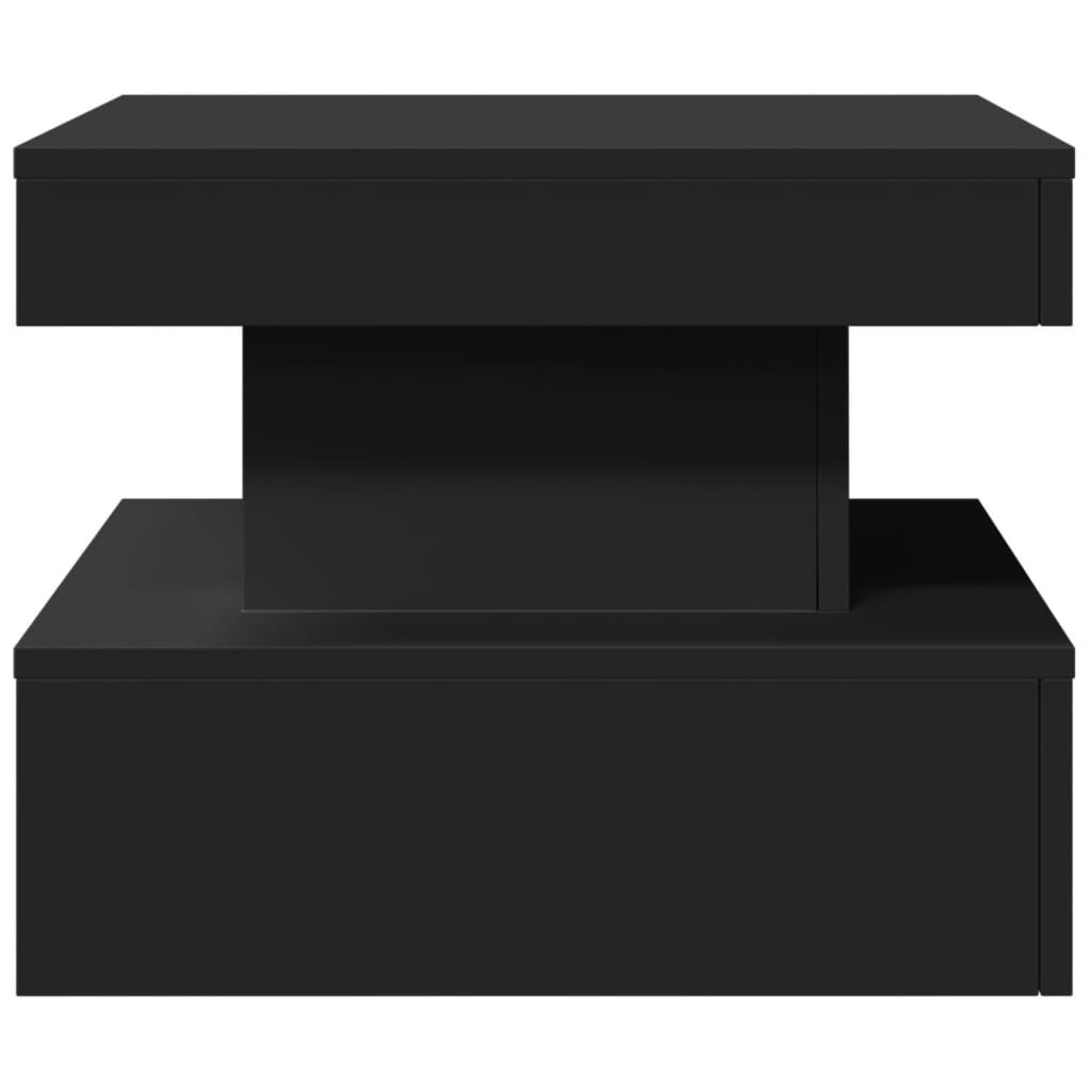 Salongbord Med Led-Lys Svart 50X50X40 Cm