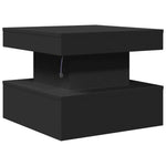 Salongbord Med Led-Lys Svart 50X50X40 Cm