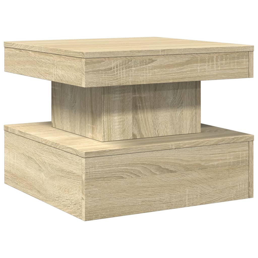 Salongbord Med Led-Lys Sonoma Eik 50X50X40 Cm