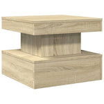 Salongbord Med Led-Lys Sonoma Eik 50X50X40 Cm