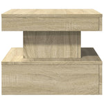 Salongbord Med Led-Lys Sonoma Eik 50X50X40 Cm