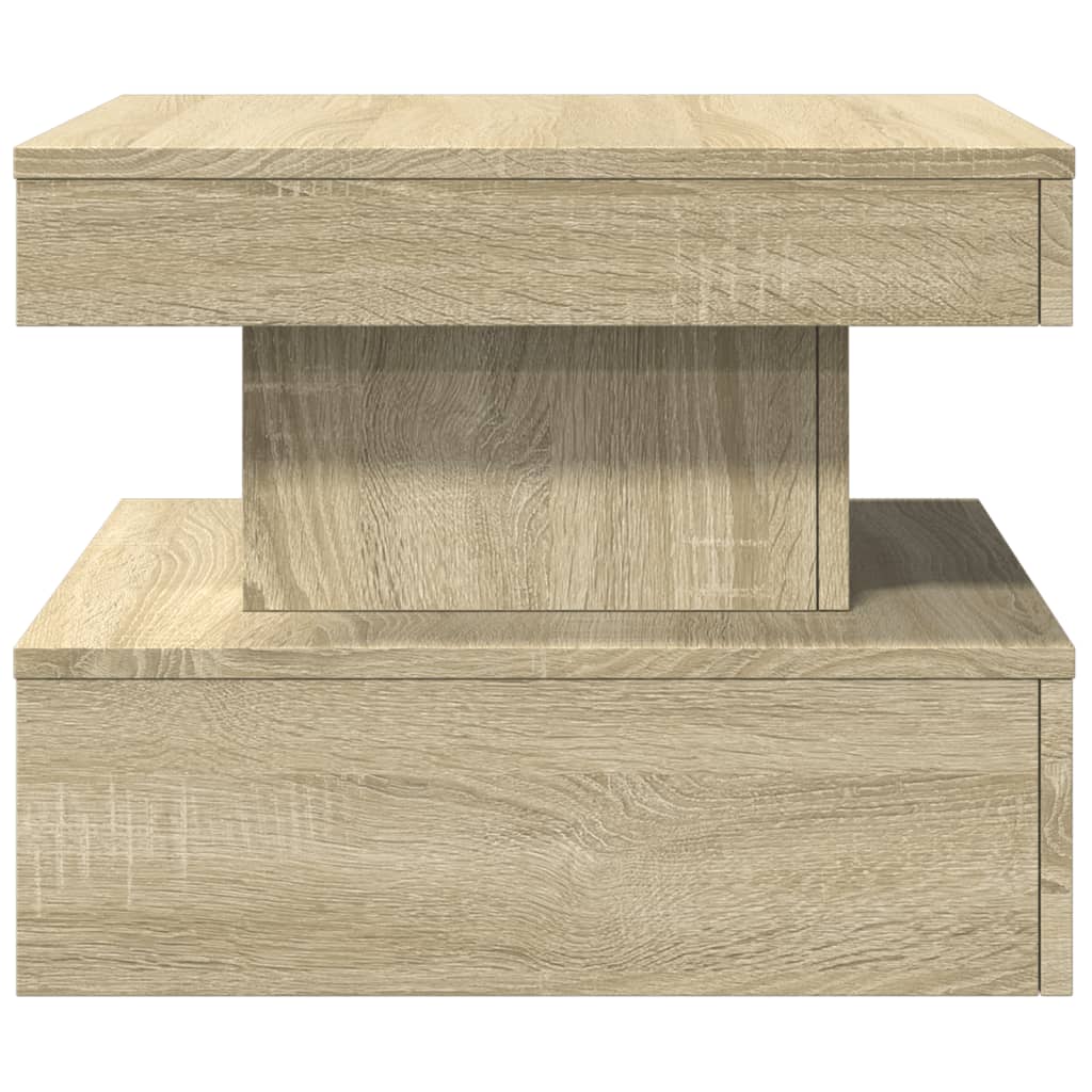 Salongbord Med Led-Lys Sonoma Eik 50X50X40 Cm