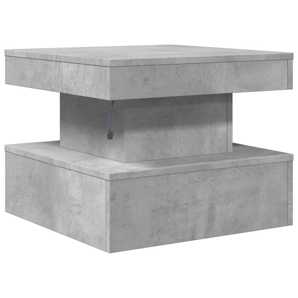 Salongbord Med Led-Lys Betonggrå 50X50X40 Cm