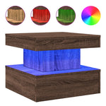 Salongbord Med Led-Lys Brun Eik 50X50X40 Cm