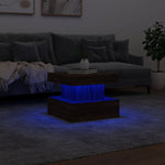 Salongbord Med Led-Lys Brun Eik 50X50X40 Cm