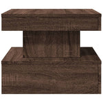 Salongbord Med Led-Lys Brun Eik 50X50X40 Cm