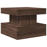 Salongbord Med Led-Lys Brun Eik 50X50X40 Cm