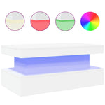 Salongbord Med Led-Lys Hvit 90X50X40 Cm