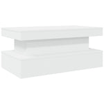 Salongbord Med Led-Lys Hvit 90X50X40 Cm