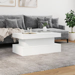 Salongbord Med Led-Lys Hvit 90X50X40 Cm