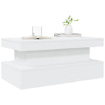 Salongbord Med Led-Lys Hvit 90X50X40 Cm