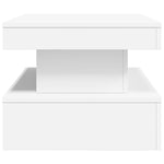 Salongbord Med Led-Lys Hvit 90X50X40 Cm