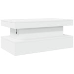 Salongbord Med Led-Lys Hvit 90X50X40 Cm