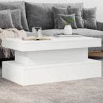 Salongbord Med Led-Lys Hvit 90X50X40 Cm
