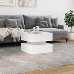 Salongbord Med Led-Lys Hvit 50X50X40 Cm