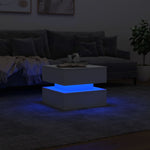 Salongbord Med Led-Lys Hvit 50X50X40 Cm