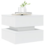 Salongbord Med Led-Lys Hvit 50X50X40 Cm