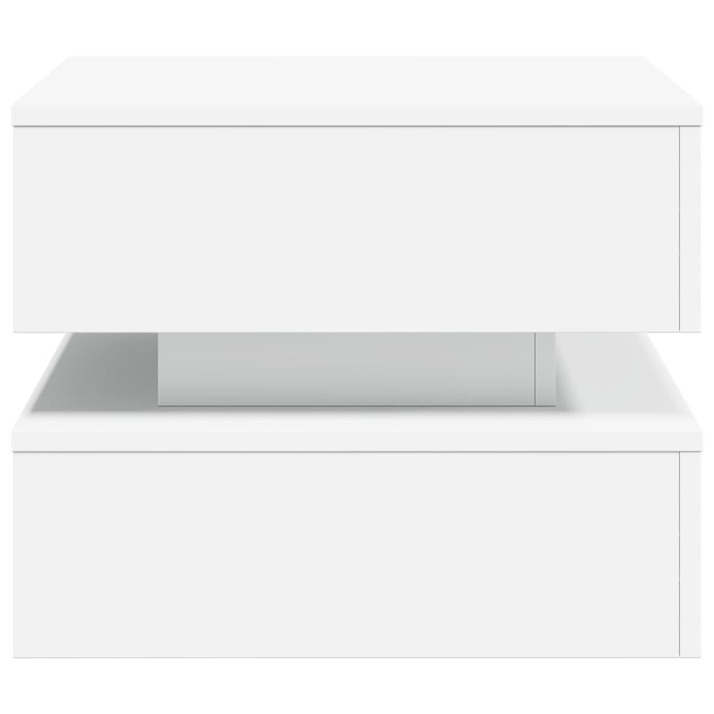 Salongbord Med Led-Lys Hvit 50X50X40 Cm