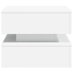 Salongbord Med Led-Lys Hvit 50X50X40 Cm