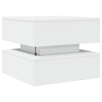 Salongbord Med Led-Lys Hvit 50X50X40 Cm