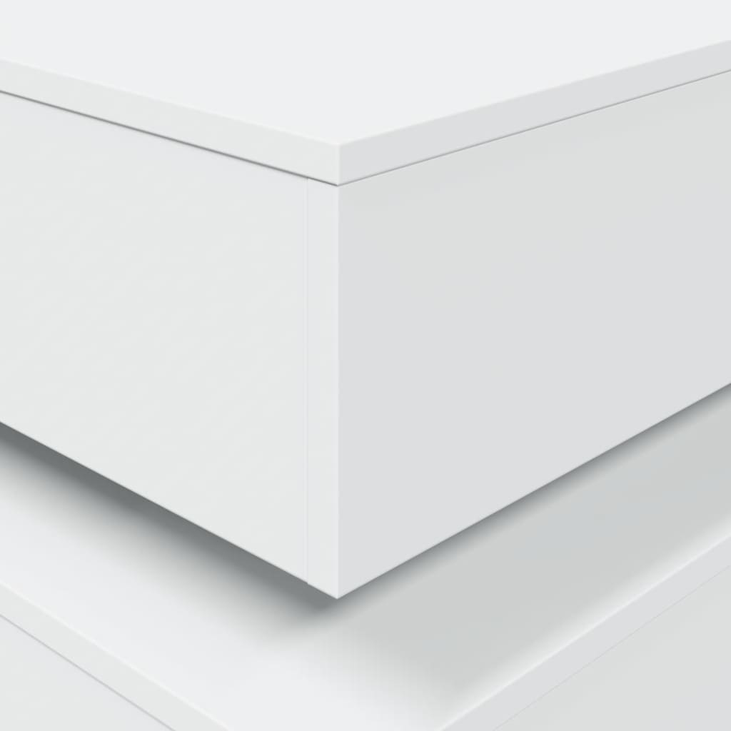 Salongbord Med Led-Lys Hvit 50X50X40 Cm