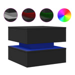 Salongbord Med Led-Lys Svart 50X50X40 Cm