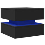 Salongbord Med Led-Lys Svart 50X50X40 Cm
