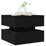 Salongbord Med Led-Lys Svart 50X50X40 Cm