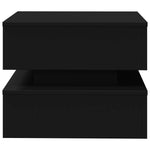 Salongbord Med Led-Lys Svart 50X50X40 Cm