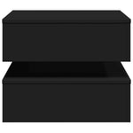 Salongbord Med Led-Lys Svart 50X50X40 Cm