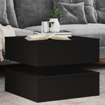Salongbord Med Led-Lys Svart 50X50X40 Cm