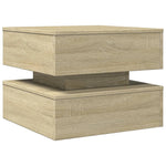 Salongbord Med Led-Lys Sonoma Eik 50X50X40 Cm