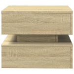 Salongbord Med Led-Lys Sonoma Eik 50X50X40 Cm