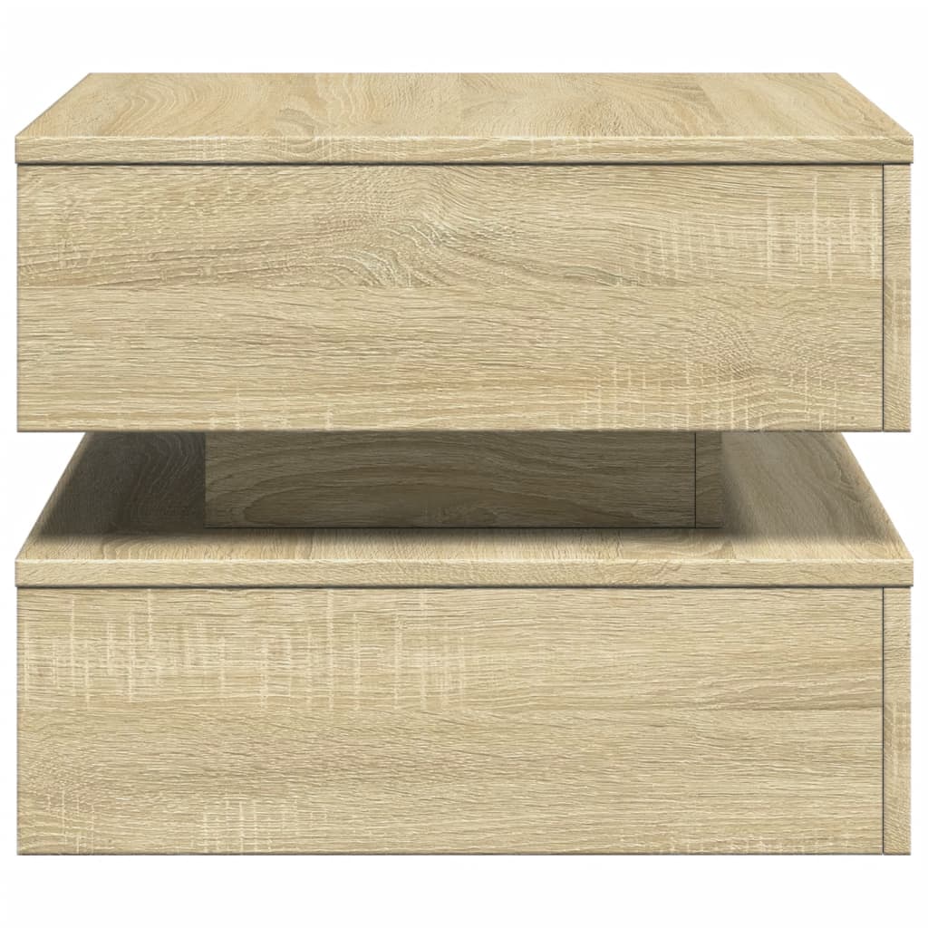 Salongbord Med Led-Lys Sonoma Eik 50X50X40 Cm