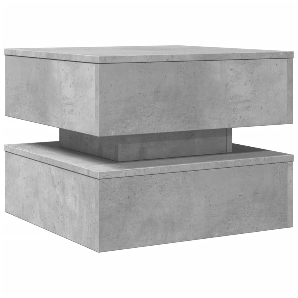 Salongbord Med Led-Lys Betonggrå 50X50X40 Cm