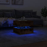 Salongbord Med Led-Lys Sonoma Røkt Eik 50X50X40 Cm