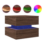 Salongbord Med Led-Lys Brun Eik 50X50X40 Cm