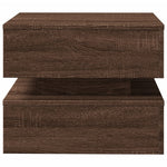Salongbord Med Led-Lys Brun Eik 50X50X40 Cm