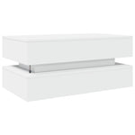 Salongbord Med Led-Lys Hvit 90X50X40 Cm
