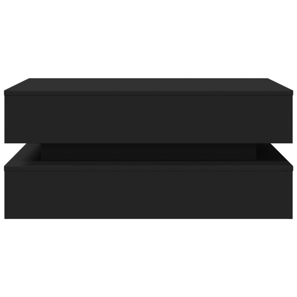 Salongbord Med Led-Lys Svart 90X50X40 Cm