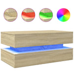 Salongbord Med Led-Lys Sonoma Eik 90X50X40 Cm